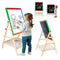 Easels for Painting Kids,Chalkboards for Kids Easel,Magnetic Whiteboards and Dry Erase Chalkboards,Adjustable Easel,with Storage Rack and Accessories,Best Gift Kids