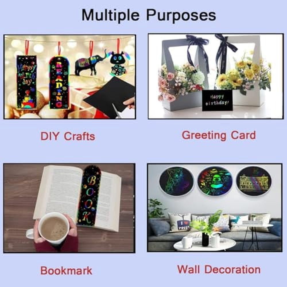 Scratch Art Books for Kids,Scratch Art Paper Rainbow Magic Scratch Art Note Books for Children,Colored Scratch Art Notebooks with Wooden Pen Children's Day Best Gifts