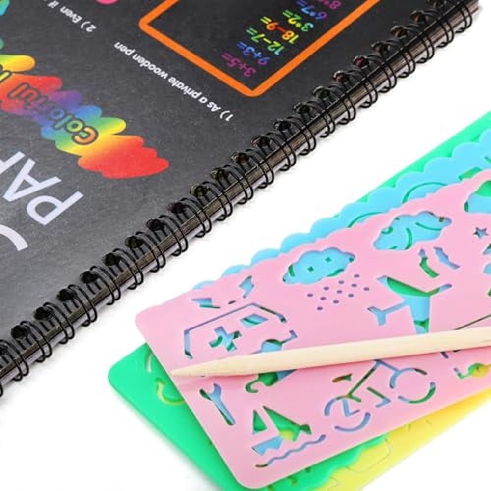 8 Pack Scratch Paper Art Books for Kids,Scratch It Off Paper Bulk Colorful Drawing Painting Art Craft Note Board Sheet for Kids Ages 3-12 Boys Girls Birthday Party Games Gift