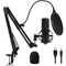 USB Gaming Microphone Streaming Podcast PC Microphone Condenser Mic Kit with Flexible Arm for Gaming Recording Singing PS4 Computer Studio Laptop