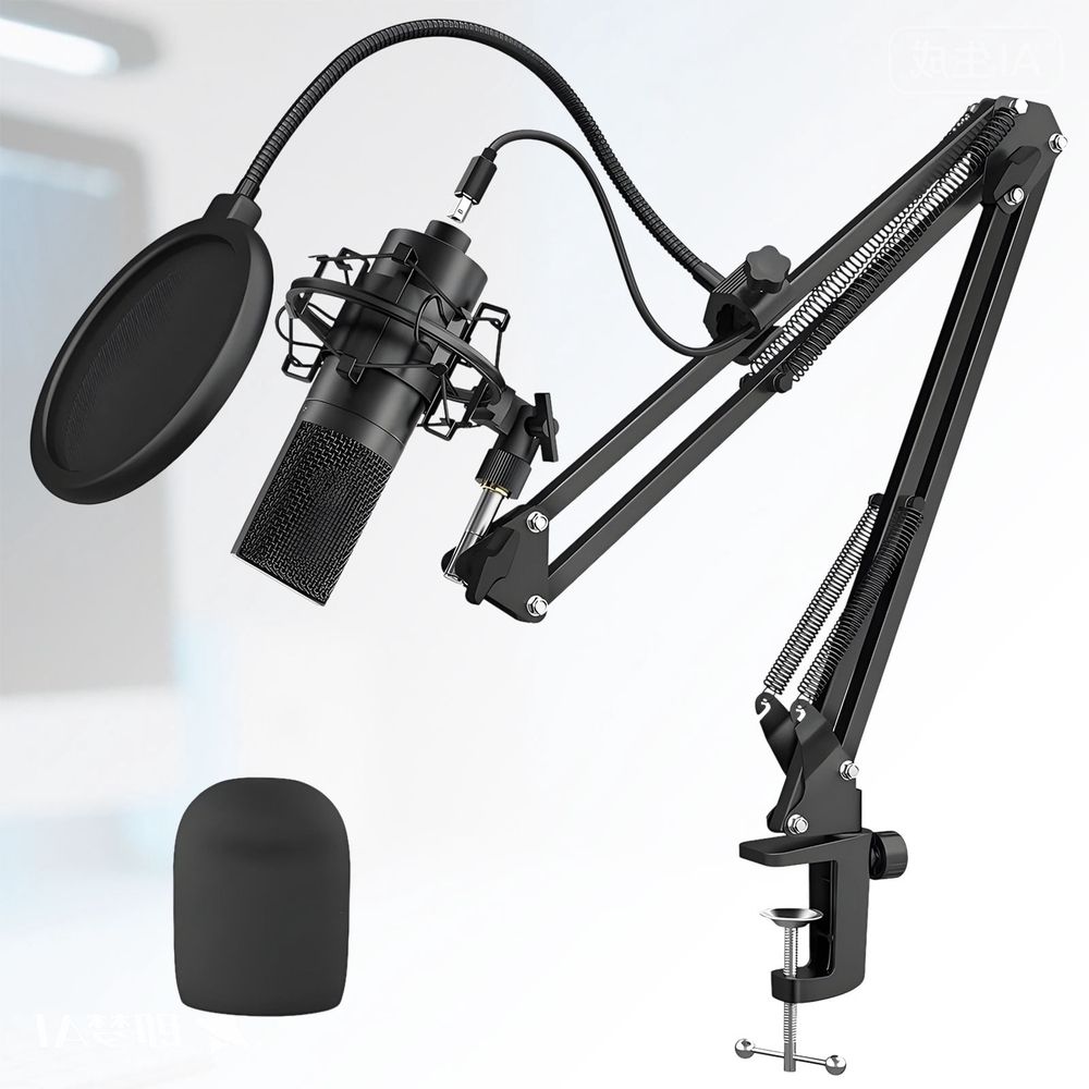 USB Microphone,PC Podcast Microphone Kit with Arm Stand,Professional Condenser Mic for Recording