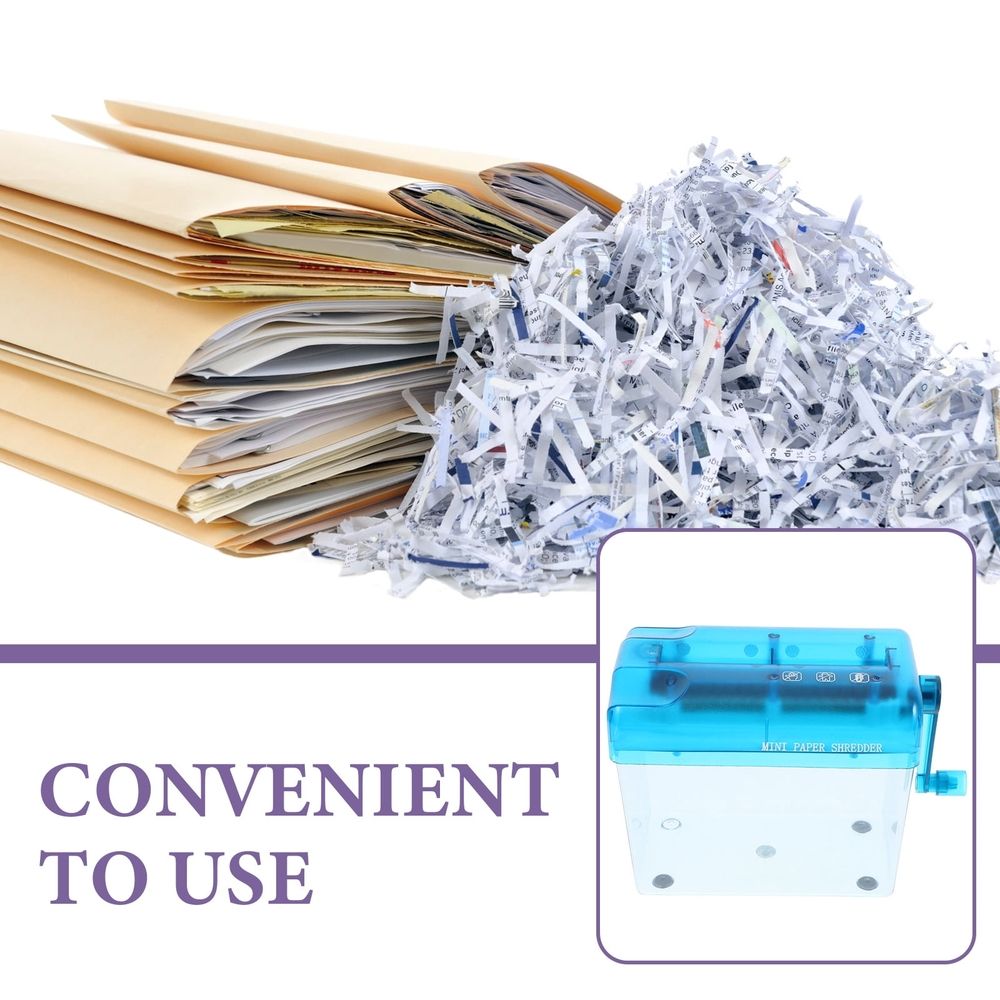 Manual Hand Crank Shredder for Home and Office Use, Desktop Compact Design