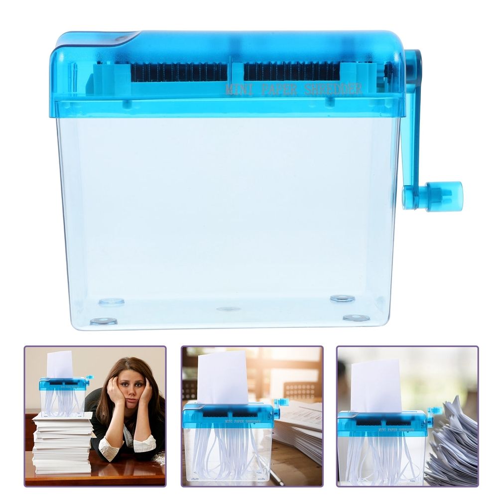 Manual Hand Crank Shredder for Home and Office Use, Desktop Compact Design