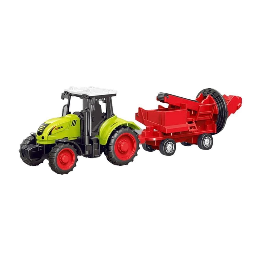 Kids Tractor Toy with  Wagon Set,Tractor Toys for Kids,Farm and Construction Toys,Push-and-Slide Inertia,Christmas Birthday Gifts for Boys Girls