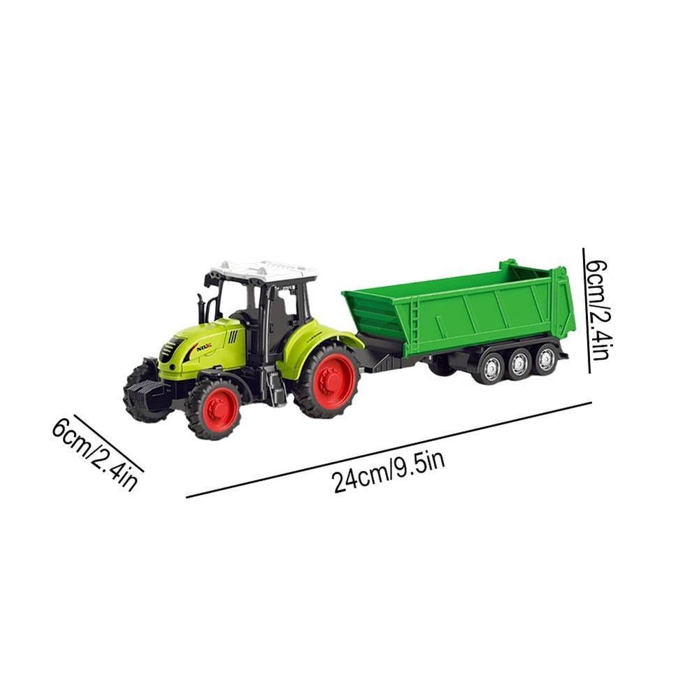 Kids Tractor Toy with  Wagon Set,Tractor Toys for Kids,Farm and Construction Toys,Push-and-Slide Inertia,Christmas Birthday Gifts for Boys Girls