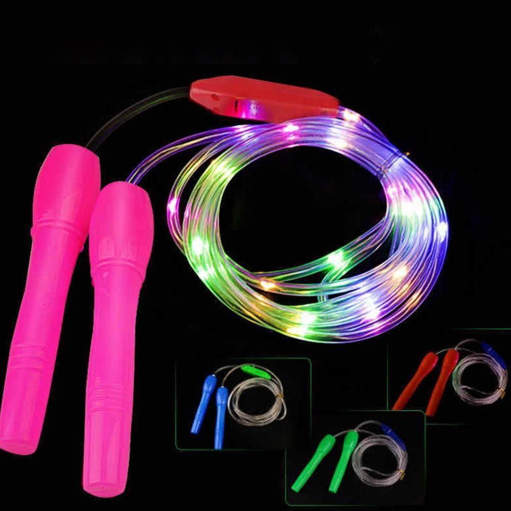 LED Jump Rope for Kids, 250cm/99in Adjustable Glowing Skipping Rope, 3 Flashing Modes, 6 Colors, Non-Slip Grip for Fitness Party