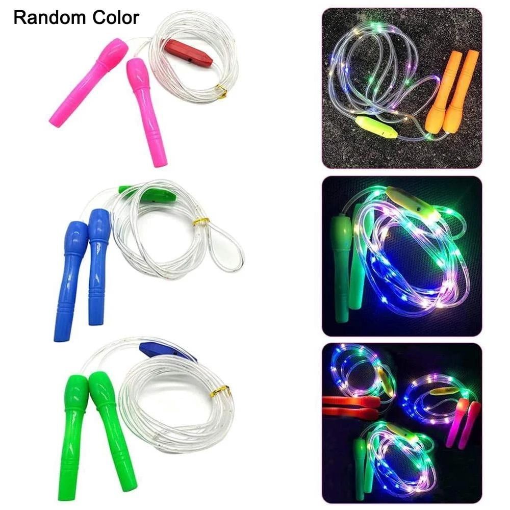 LED Jump Rope for Kids, 250cm/99in Adjustable Glowing Skipping Rope, 3 Flashing Modes, 6 Colors, Non-Slip Grip for Fitness Party