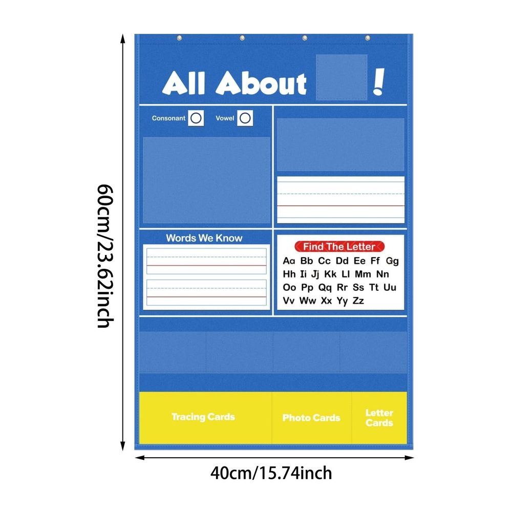 Alphabet Learning Pocket Chart,182 - Card Alphabet Learning Pocket Chart: A New Way of Letter Practice