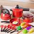 Play Kitchen Set with Pretend Cutting Toy Realistic Dishes Utensils Cookware for Toddlers Children Educational Toy