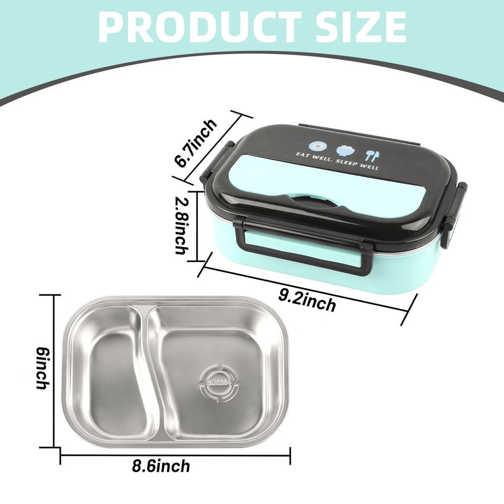 304 Stainless Lunch Box Leakproof Food Storage Containers Box for Adults Men Women Insulated Partitioned Box Student Heat Sealed Lunch Box