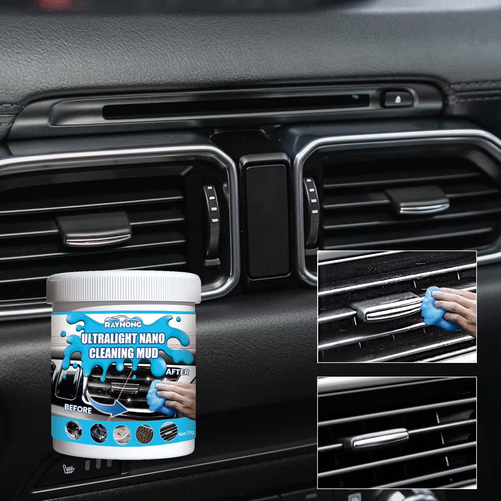 Car Cleaning Gel, Automotive Dust Car Crevice Cleaner, Slime Auto Air Vent and Interior Detail Removal, Car Putty and Keyboard Cleaner