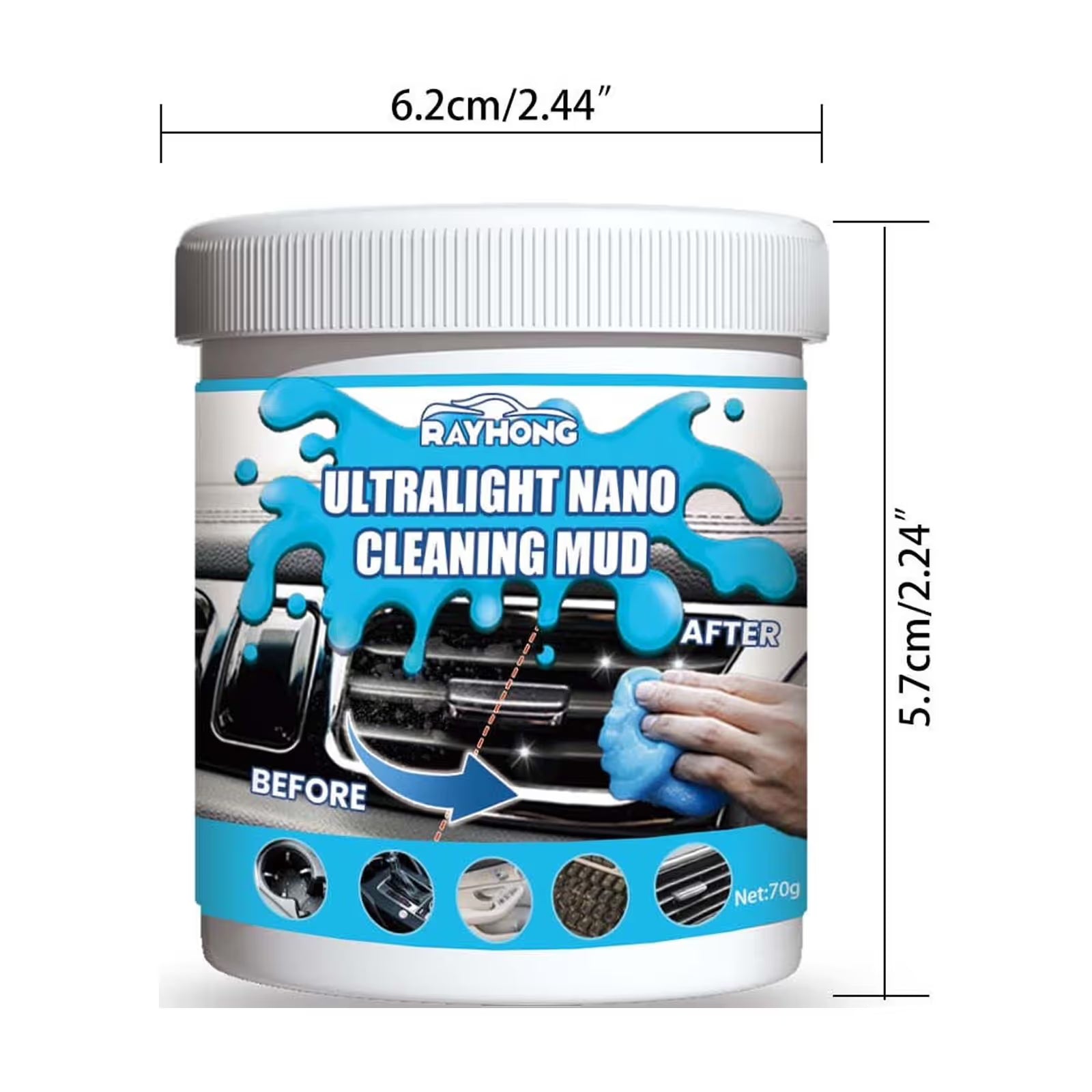Car Cleaning Gel, Automotive Dust Car Crevice Cleaner, Slime Auto Air Vent and Interior Detail Removal, Car Putty and Keyboard Cleaner