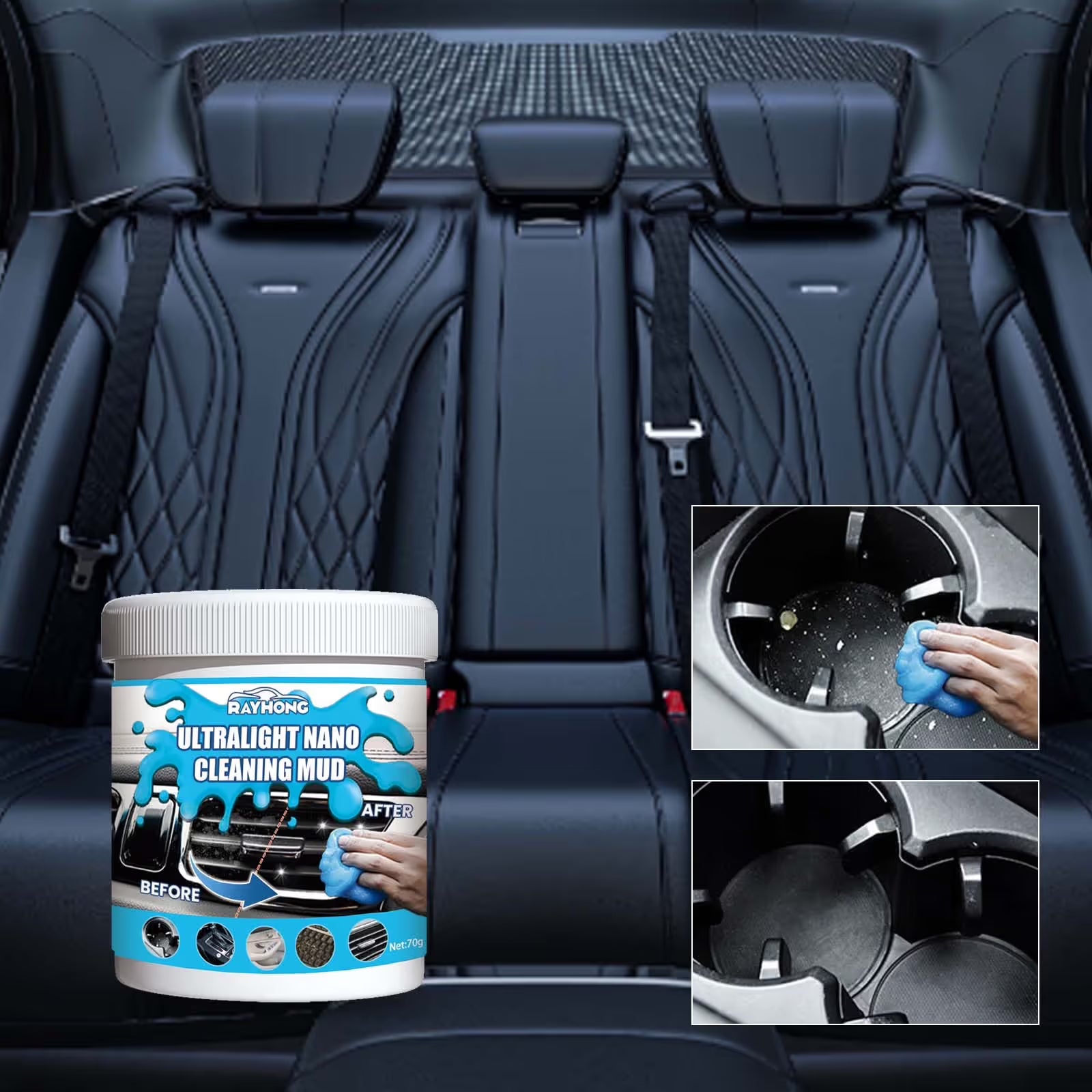 Car Cleaning Gel, Automotive Dust Car Crevice Cleaner, Slime Auto Air Vent and Interior Detail Removal, Car Putty and Keyboard Cleaner