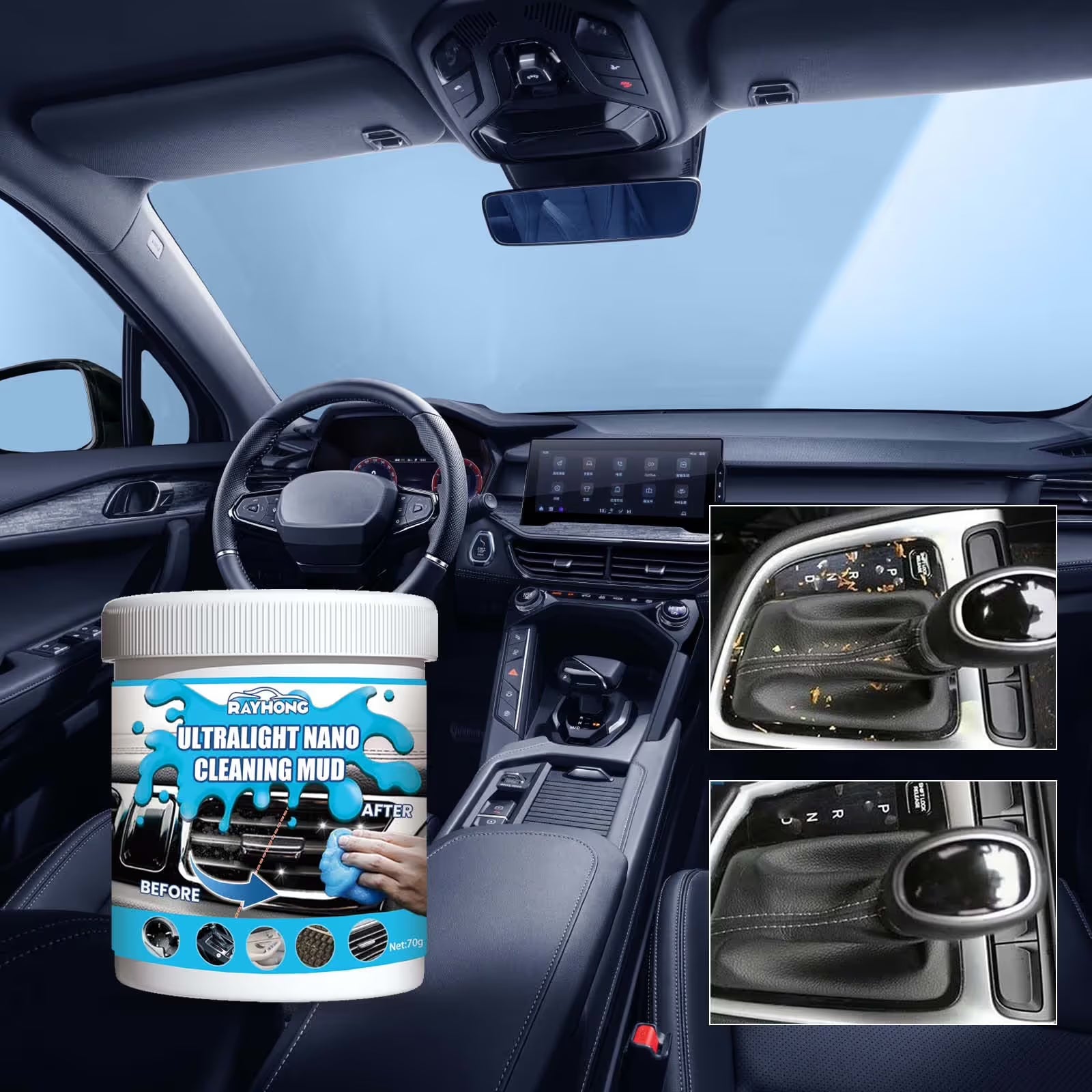 Car Cleaning Gel, Automotive Dust Car Crevice Cleaner, Slime Auto Air Vent and Interior Detail Removal, Car Putty and Keyboard Cleaner