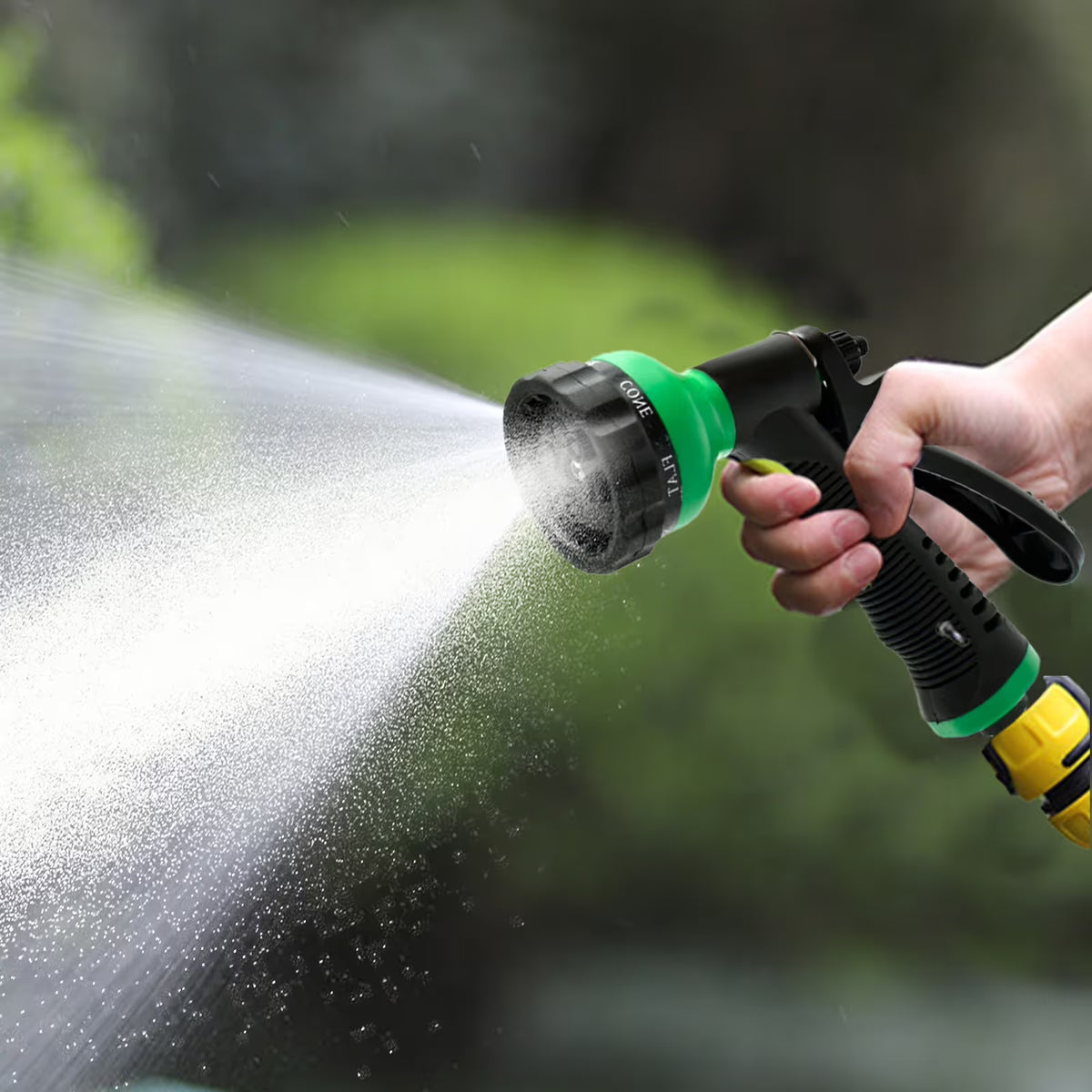 Garden Hose Nozzle Heavy Duty,  Metal Water Hose Sprayer with 5 Spray Patterns, High Pressure Spray Nozzle Thumb Control On Off Valve for Lawn & Plant Watering, Car & Pet Washing