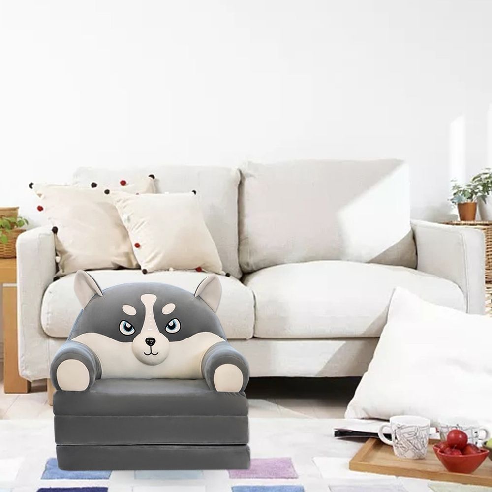 Foldable Kids Sofa Backrest Armchair 2 In 1 Foldable Children Sofa Cute Cartoon Lazy Sofa Children Flip Open Sofa Bed For Living Room Bedroom Without Liner Filler.
