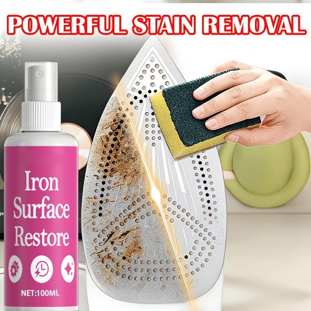 100ml Iron Cleaner Spray Multi-Purpose Iron Soleplate Repair Cleaning Spray Removes Rust Burn Marks Fast Acting No Scratch Iron