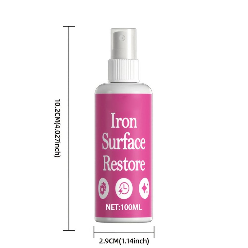 100ml Iron Cleaner Spray Multi-Purpose Iron Soleplate Repair Cleaning Spray Removes Rust Burn Marks Fast Acting No Scratch Iron