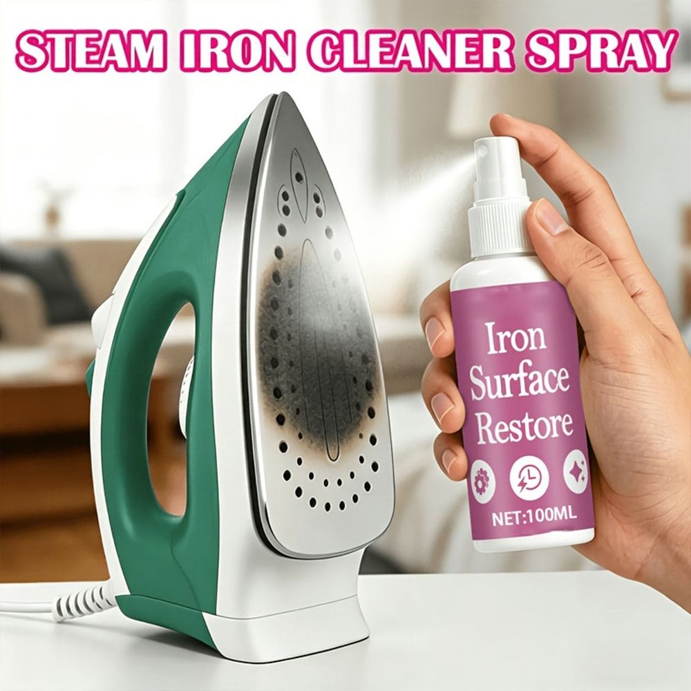 100ml Iron Cleaner Spray Multi-Purpose Iron Soleplate Repair Cleaning Spray Removes Rust Burn Marks Fast Acting No Scratch Iron