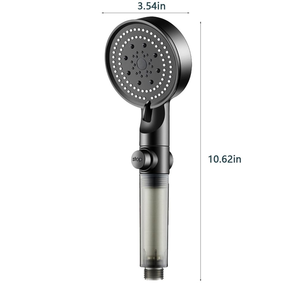Handheld Shower Head with Filter for Hard Water Remove Impurities and Deposits, 5 Spray Mode Showerhead with Pause Switch