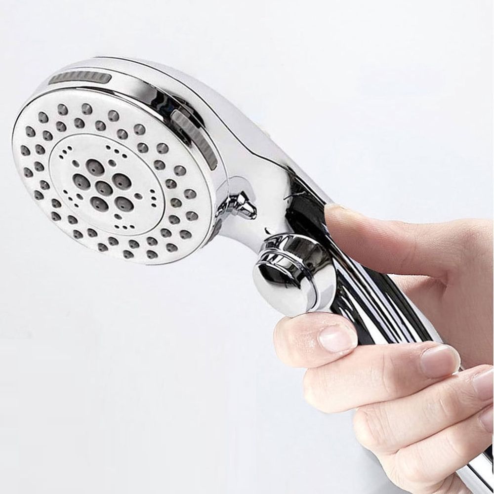 High Pressure Shower Head, Large Panel Handheld Shower Head with 5 Spray Modes Pressurized Powerful Spray Shower Massager Anti-clog Nozzles Rainfall Showerhead Universal Bathroom Accessories