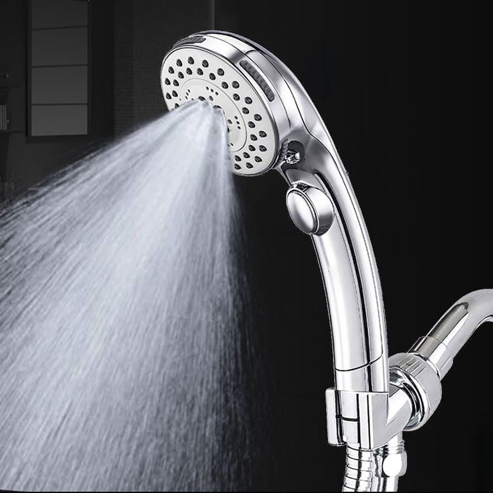 High Pressure Shower Head, Large Panel Handheld Shower Head with 5 Spray Modes Pressurized Powerful Spray Shower Massager Anti-clog Nozzles Rainfall Showerhead Universal Bathroom Accessories