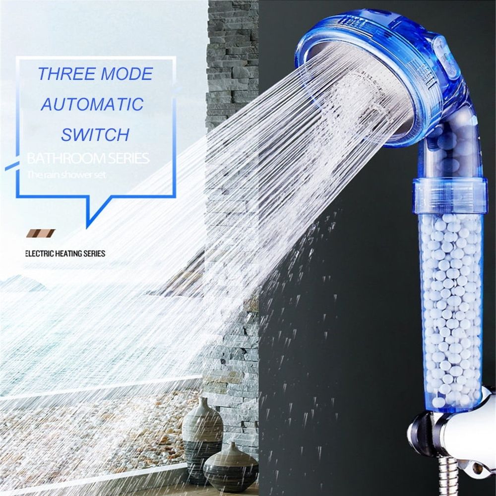 Filtered Shower Head, Translucent High Pressure Handheld Shower Head with 3 Spray Modes Pressurized Shower Massager with Filters Beads Water Softener for Hard Water Universal Bathroom Accessory