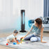 Portable Tower Fan, Small Personal Desk Fan USB Charging Low Noise Bladeless Electric Fan 2 Speed Strong Airflow Cooling Fan Oscillating Standing Table Fan for Office Bedroom Outdoor
