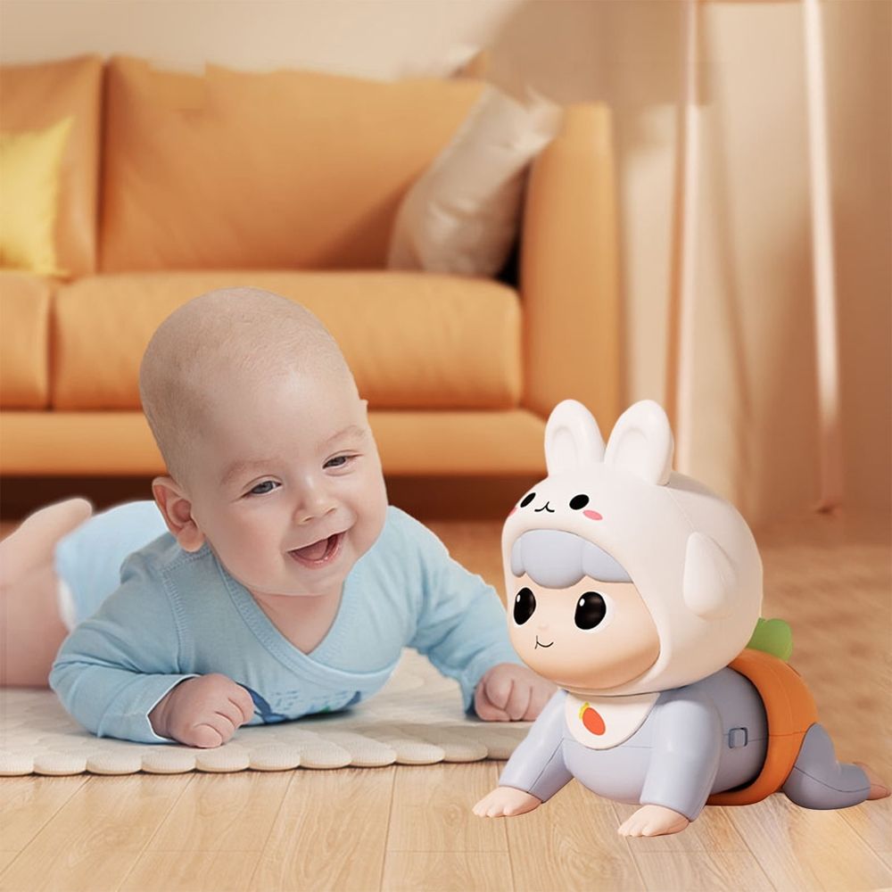 Electric Crawling Baby Dolls, Toddler Toys Cute Moving Baby Doll Musical Toy with Multiple Sound Effects and Songs, Motor Skills Toys Interactive Educational Toys for Age 1+ Kids