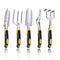 5 Piece Garden Garden Tools Kit，Gardening Tools with Non-Slip Rubber Grip, Transplanter, Cultivator and More，Ideal Garden Kit Gifts for Parents and Kids