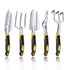 5 Piece Garden Garden Tools Kit，Gardening Tools with Non-Slip Rubber Grip, Transplanter, Cultivator and More，Ideal Garden Kit Gifts for Parents and Kids