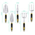 5 Piece Garden Garden Tools Kit，Gardening Tools with Non-Slip Rubber Grip, Transplanter, Cultivator and More，Ideal Garden Kit Gifts for Parents and Kids
