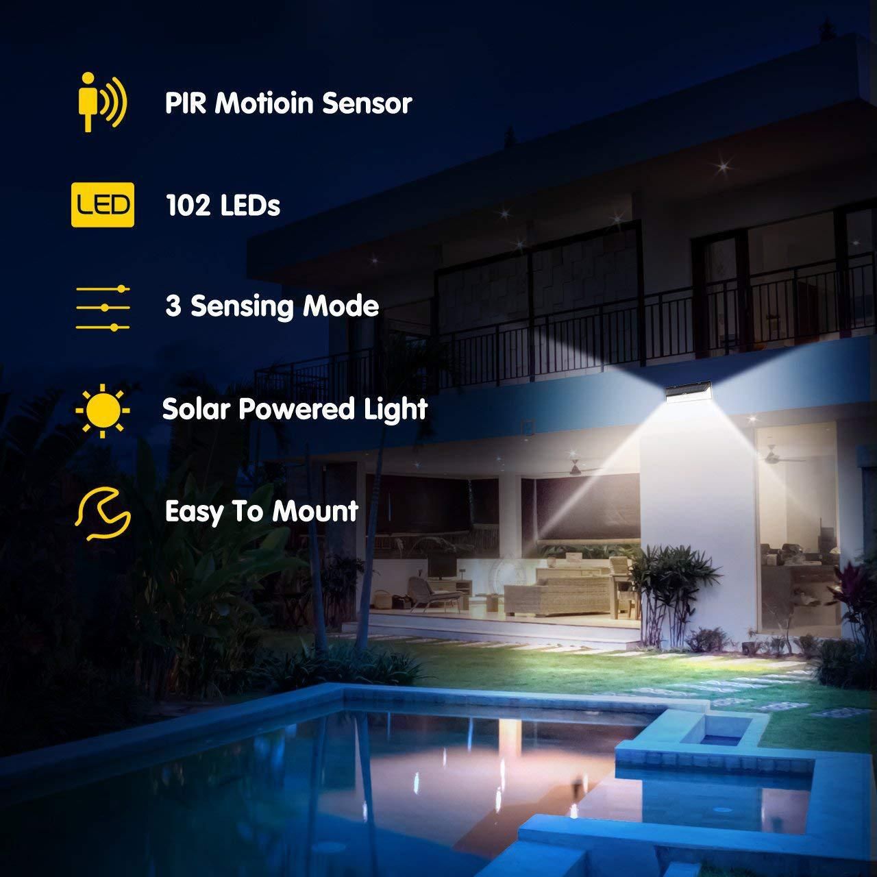 Solar RV Porch Light, 118 LED Motorhome Motion Sensor RV Exterior Lights with Remote Control, Waterproof Camper Outdoor Lights for Motorhome Travel,Travel Trailers, Camper, Food Trucks