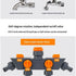 4-Way Distributor, 4 Ports, Orange, Metal/Plastic, Ball Valve, Garden Valve, Connector, Distributor
