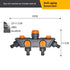 4-Way Distributor, 4 Ports, Orange, Metal/Plastic, Ball Valve, Garden Valve, Connector, Distributor
