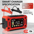 15-Amp Battery Charger, 12V  Lithium iron phosphate battery Car Battery Charger Trickle Charger Smart Battery Maintainer w/Temp Compensation for Car Truck Lawn Mower Boat Marine
