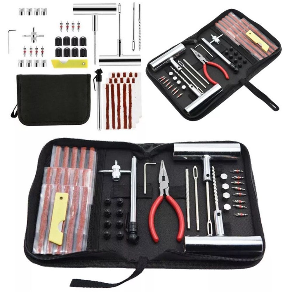 Tire Repair Kit 46Pcs Tire Patch Kit with Connectors Diaper Repair Tools Tyres and Connectors Patch Kit for Car Motorcycle Truck Tractor Trailer