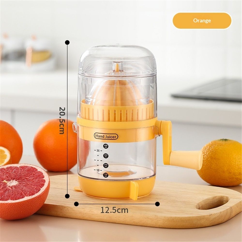 Manual Citrus Juicer with Rotating Crank - Large Capacity Hand Press for Lemon Orange Lime Grapefruit | Max Extraction, Ergonomic Handle for Effortless Squeezing, Dishwasher Safe & Compact Storage
