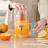 Manual Citrus Juicer with Rotating Crank - Large Capacity Hand Press for Lemon Orange Lime Grapefruit | Max Extraction, Ergonomic Handle for Effortless Squeezing, Dishwasher Safe & Compact Storage