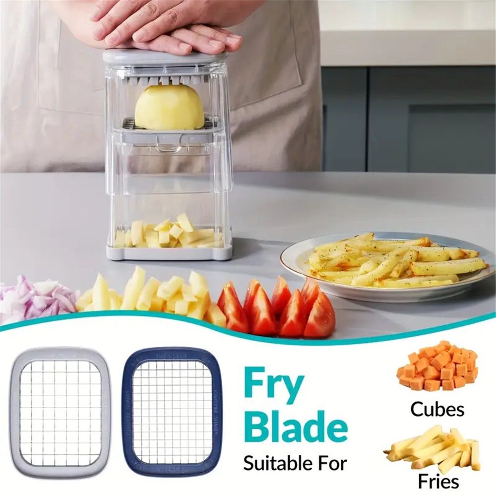 Vegetable Chopper: Veggie Dicer Fruit Slicer, Potato French Fry Cutter, Wedge Cutter, Onion Chopper, Safe to Use, Easy to Clean & Store（Only box）