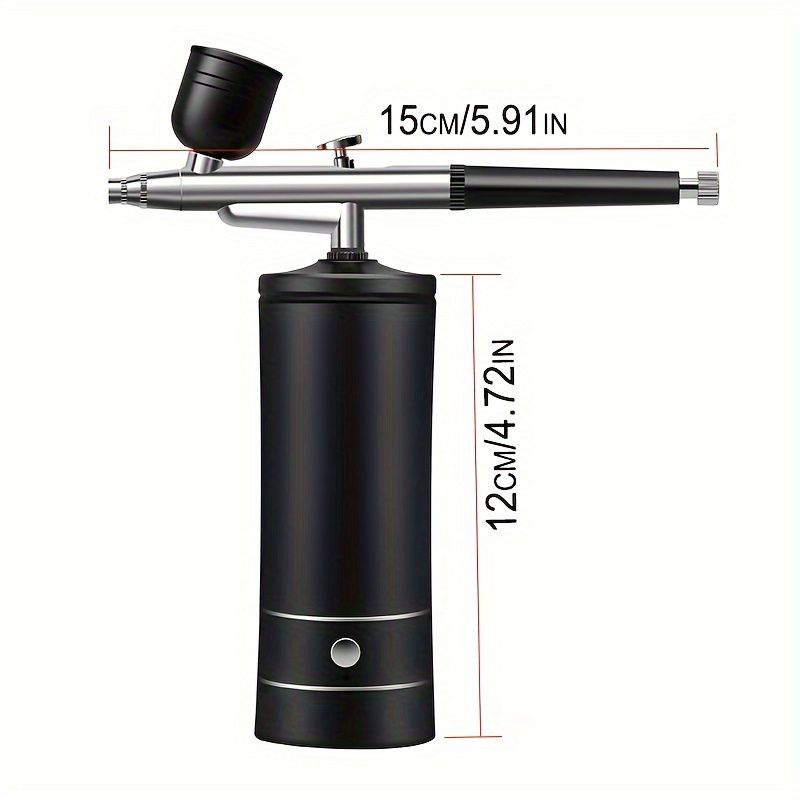 USB Rechargeable Airbrush Kit: Portable, Versatile, And Safe Compressor for Crafts, Tattoos, Cake Decorating & More with Cleaning Kit Lower waist 2-speed black pump + airbrush + 2 pots + brush