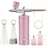 USB Rechargeable Airbrush Kit: Portable, Versatile, And Safe Compressor for Crafts, Tattoos, Cake Decorating & More with Cleaning Kit Waist-length 2-speed powder pump + airbrush + 2 pots + brush