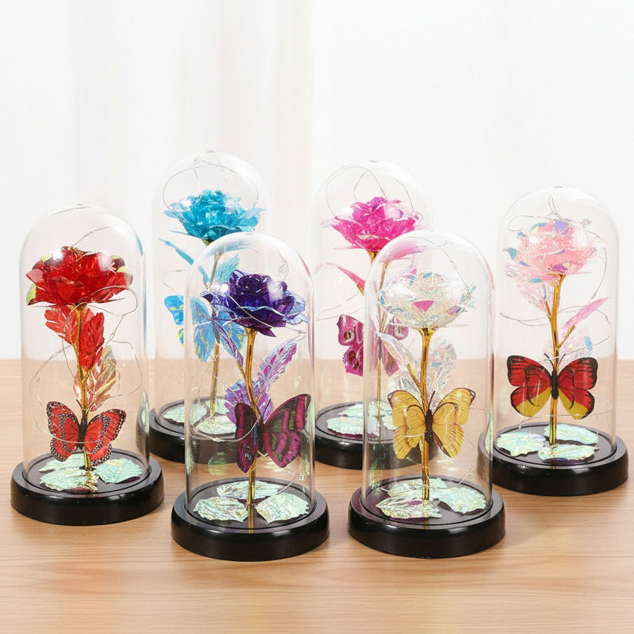 Blue & Silver Butterfly Lantern - Enchanted LED Decorative Light