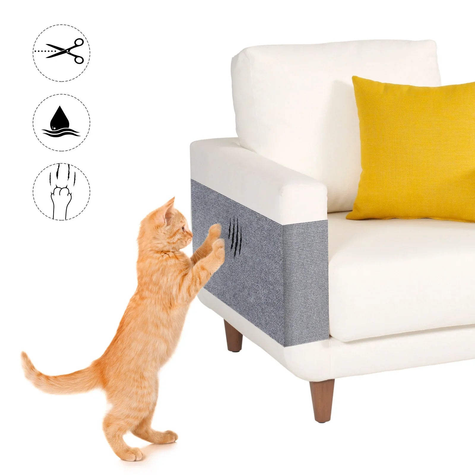 Beige Cat Scratcher - Durable Cardboard Scratching Pad for Cats