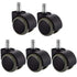 5-Piece 2-Inch Office Chair Replacement Rubber Wheels - Universal Heavy-Duty Casters