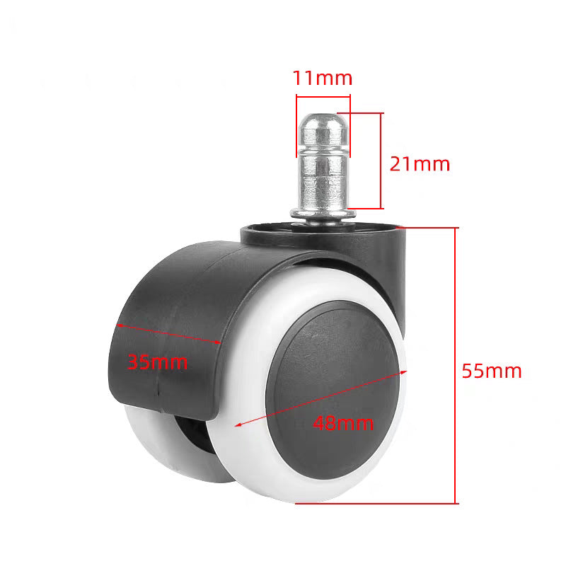 5-Piece 2-Inch Office Chair Replacement Rubber Wheels - Universal Heavy-Duty Casters