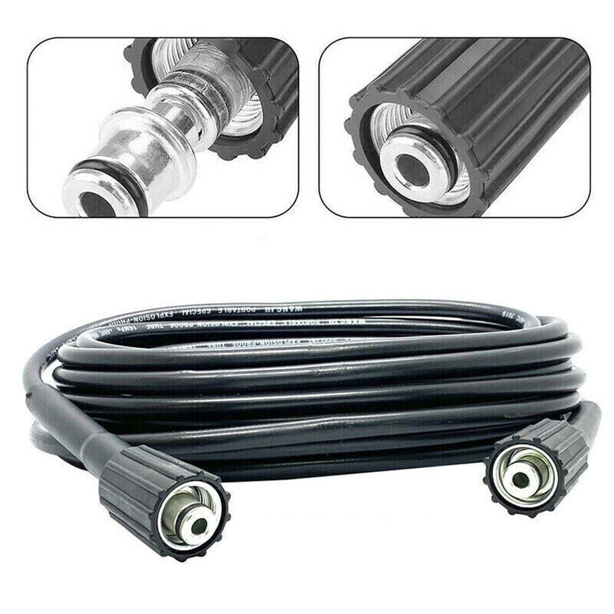 15M (50FT) High-Pressure Washer Hose - 5800 PSI Heavy-Duty Cleaning Hose with Longer Ring Nut