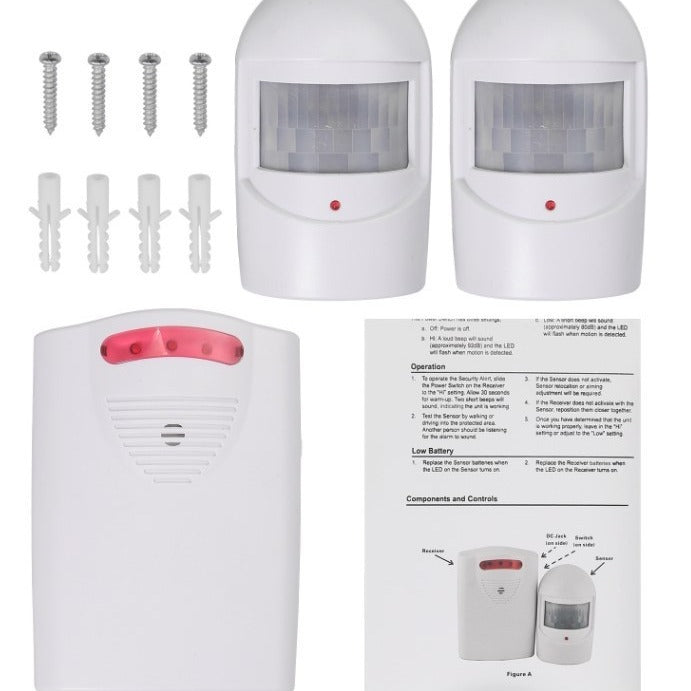 Infrared Alarm System - Wireless Motion Detection Security Alarm for Home & Office