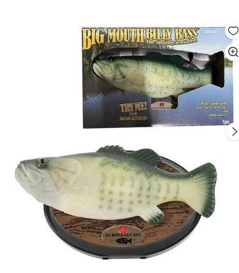 Singing Fish Decoration - Green with Square Base