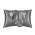 A pair of solid-color silk-like pillowcase pillowcase and envelope pillow (silver)